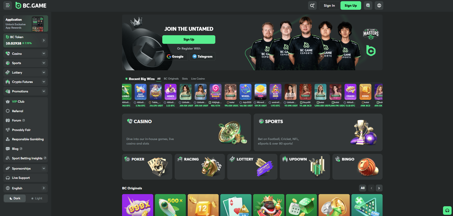 BC.GAME Website